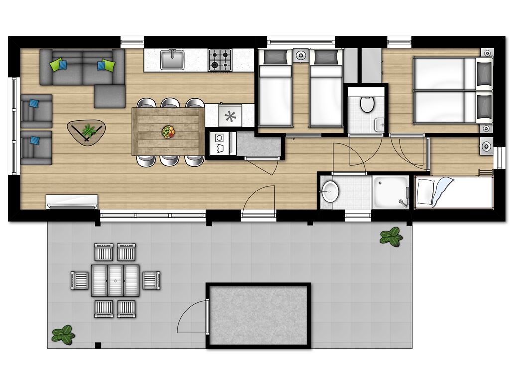 L6A Comfort Lodge 6plodgedv op Roompot Beach Resort Nieuwvliet Bad